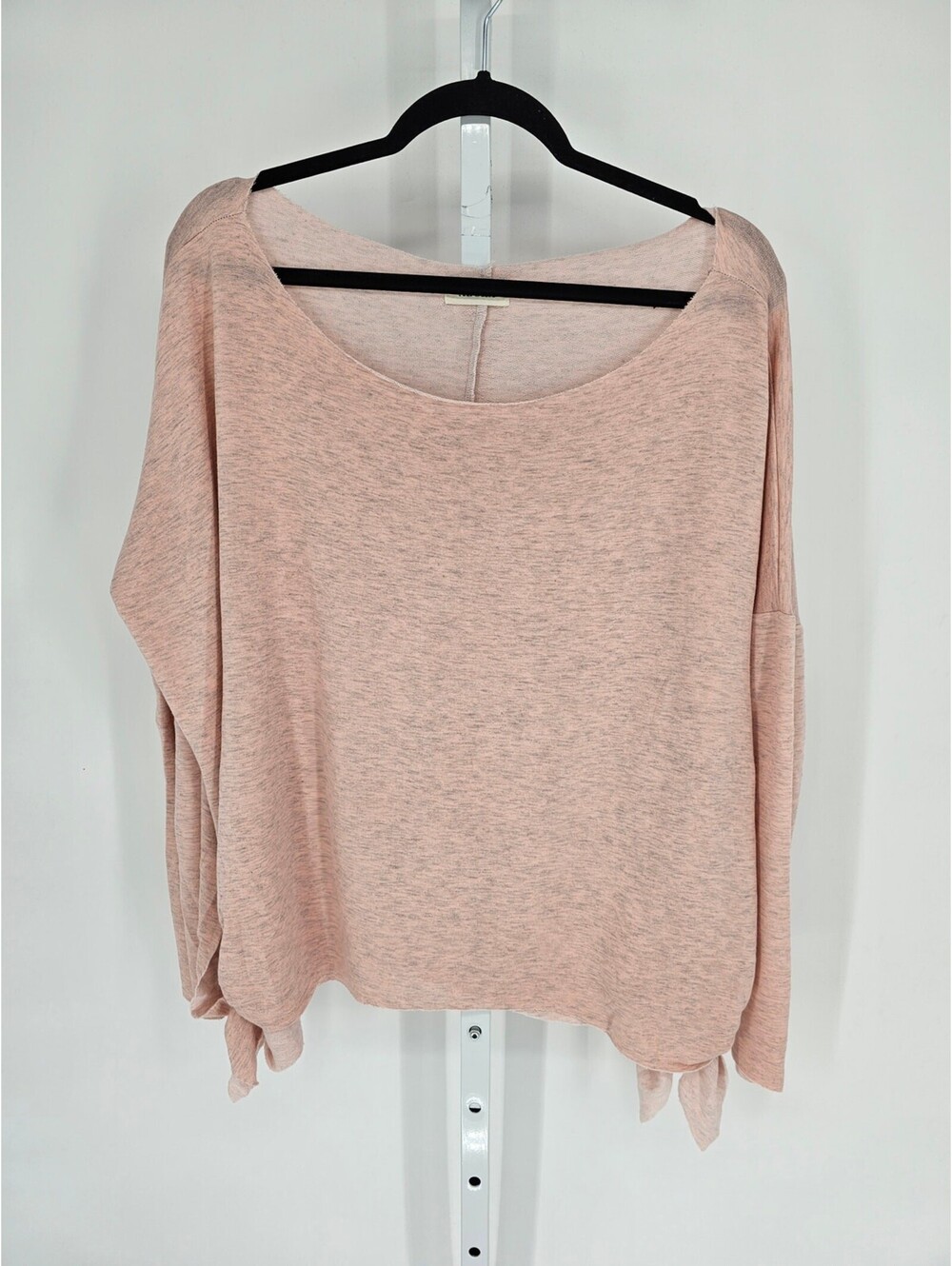 Adora Women's Light Pink Long sleeve Scoop Neck Polyester Top Size Medium